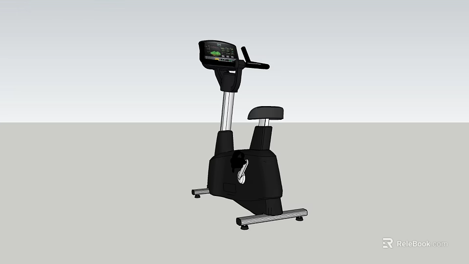 Stationary Exercise Bike For Indoor Fitness With Black Design And Electronic 3d model 