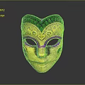Gold Green Purple Decorative Mask With Intricate Patterns For Costume Accessory