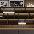 Elegant Modern Living Room Interior With Plush Sofa Wall Shelves And Ambient Lighting