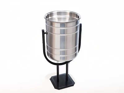 Stainless Steel Kitchen Sink with Black Stand for Vegetable Washing Freestanding Design 3d model