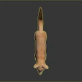 Realistic 3D Fox Model with Light Brown Fur Large Ears and Long Tail
