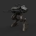 Futuristic Mech Warrior Game Movie Character With Heavy Weapons And Metal Armor