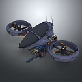Advanced Futuristic Drone Design With Dual Propellers Dark Colored Body And Orange Accents