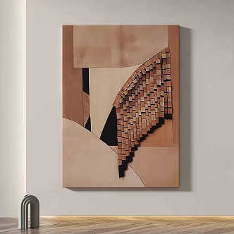 Modern minimalist abstract decorative painting 3d model