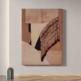 Modern minimalist abstract decorative painting 3d model