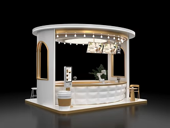 Drinking bar, drinking bar, coffee, drinking table, coffee shop, in-store bar, trial bar, promotion booth, small booth, no one to drink 3d model