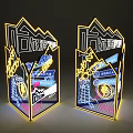Illuminated 3D Neon Decorative Lights With Architectural Patterns And Modern Design
