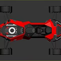 Red Futuristic Race Car With Black Wheels And Sleek Modern Design