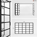 Modern Swing Door With Black Frame Glass Panel And Grid Design