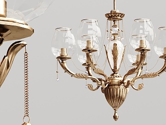 European-style chandelier metal multi-head chandelier 3d model