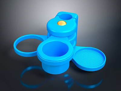 Blue Plastic Multi Compartment Storage Rack With Lid Compact Design For Small Items 3d model
