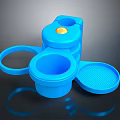 Blue Plastic Multi Compartment Storage Rack With Lid Compact Design For Small Items