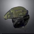Modern Camouflage Tactical Helmet With Metallic Finish And Protective Sleek Design