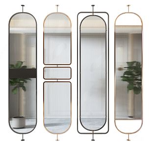 Modern partition Changhong glass screen partition 3d model