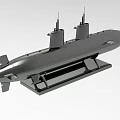 Submarine Model Ornament Decorative Set With Black Base Stand For Home