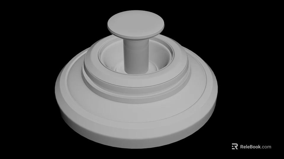 White Garden Ornament With Multi Tiered Circular Structure For Garden Design 3d model 
