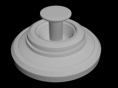 White Garden Ornament With Multi Tiered Circular Structure For Garden Design 3d model