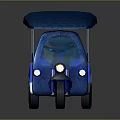 Elderly Man Riding Blue Tricycle With Canopy And Comfortable Seats