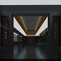 Traditional Interior With Ancient Calligraphy Carved Mural Stone Pillars And Display Platform