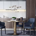 Modern Dining Table and Chair Combination 3d model