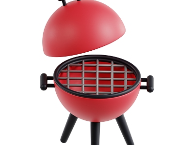 Modern BBQ Grill Cartoon BBQ Grill 3d model