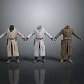 Three Different Color Long Coats With Belt And Pockets For Daily Life Use