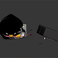 Adorable Penguin Playing Red Electric Guitar With Cable Next to Marshall Amplifier