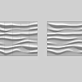 Decorative Wall Panels With Wavy Surface Texture For Modern Interior Design 3d model