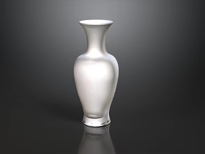 White Ceramic Vase With Smooth Surface And Elegant Design On Dark Background 3d model