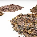 Four Piles of Diverse Organic Garden Materials With Natural Textures and Colors