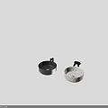 Two Wall Mounted Washbasins One Black And One White With Speckles Design 3d model