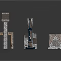 Architectural Models With Various Shapes Including Tower Rectangular And Pyramid Structures
