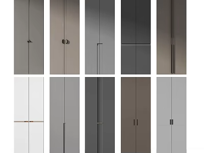 Modern Wardrobe Doors With Various Color Choices And Sleek Handle Designs 3d model