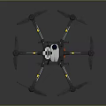 Smart Machine Multirotor Drone With Rotors Propellers And Mounted Equipment 3d model