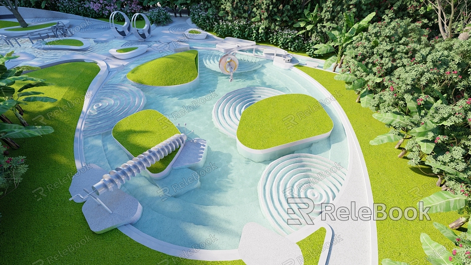 modern amusement park children's paddling pool water intake device paddling equipment children's paddling park paddling pool model