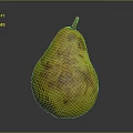 Fresh Ripe Yellow Pear With Brown Spots And Brown Stem On Gray Background