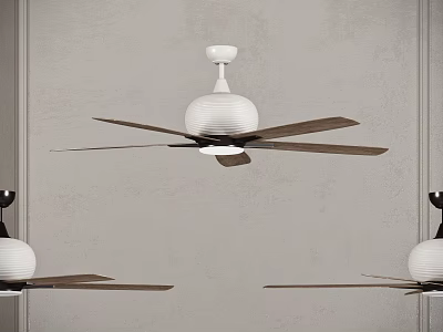 Modern White Air Conditioner Fan With Ceiling Mounted Blades Indoor Use And Contemporary Design 3d model