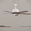Modern White Air Conditioner Fan With Ceiling Mounted Blades Indoor Use And Contemporary Design