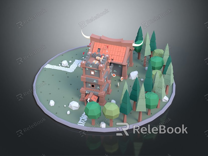 Mars Camp Military Base Army Camp Barracks Camp Barracks Cartoon Camp model