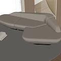 Modern Double Sofa Office Special-shaped Sofa Arc Double Sofa Round Carpet Decorative Painting Book 3d model
