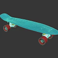 Blue Skateboard With Red Wheels Lightweight Design For Casual Daily Use