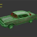 Vintage Classic Car With Golden Body White Roof And Reflective Surface Design