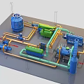 Industrial Equipment System Featuring Pneumatic Valves Filters Pressure Sensors Air Dryers And Piping