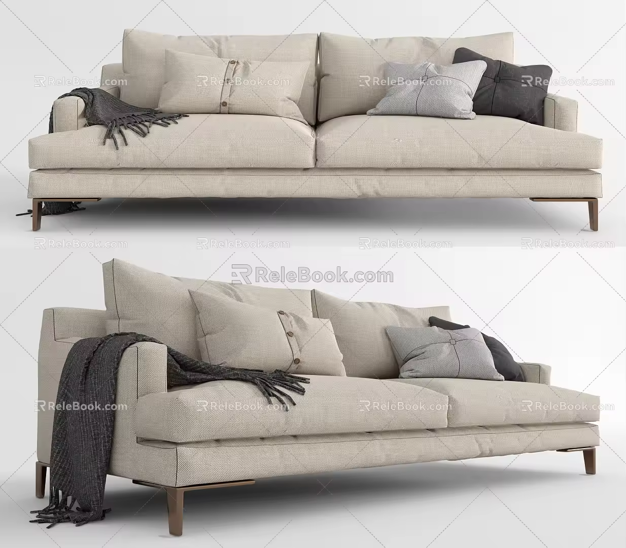 Modern double sofa 3d model