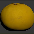 Fresh Ripe Yellow Orange Fruit With Small Stem On Dark Reflective Background