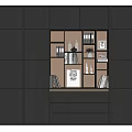 Modern Open Bookcase 3d model