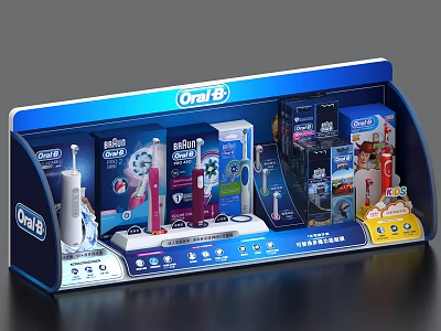 Custom Oral B Electric Toothbrush Counter Display Shelf For Retail In Store Product Promotion 3d model