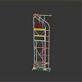 Iron frame large iron frame iron frame house factory industrial iron frame iron ladder rigid ladder work frame rigid scaffold 3d model