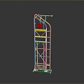 Iron frame large iron frame iron frame house factory industrial iron frame iron ladder rigid ladder work frame rigid scaffold 3d model