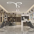 Modern Beauty Hair Salon Interior Design With Black Barber Chairs And Stylish Curved Lighting